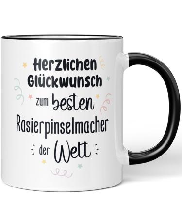 JUNIWORDS Mug Congratulations to the best shaving brush maker in the world Black (7650436)