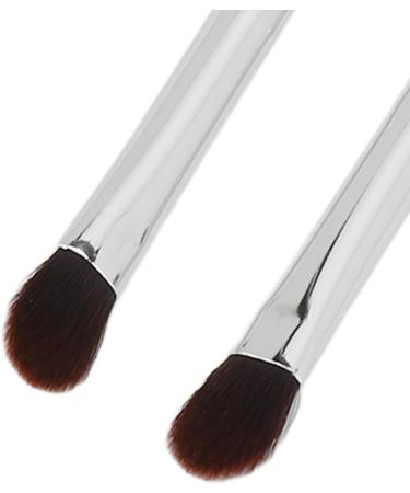 Makeup Concealer Brush Portable Double Ended Eyeshadow Brush Set 2pcs Silver Ergonomic for Home Travel - Buy Online on GoSupps.com