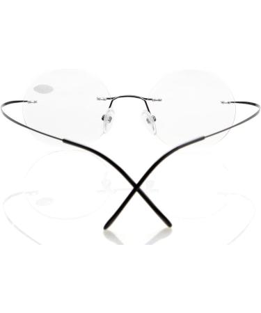 Eyekepper Titanium Rimless Round Reading Glasses - Stylish Circle Readers in Black +1.75 | International Shipping Available - Buy Online on GoSupps.com