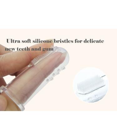 Haakaa Silicone Baby Finger Toothbrush Set - 360 Bristle for Oral Gum Cleaning and Teething Training - BPA Free 2PK - Newborn Oral Massager - Clear 2 Count - Buy Online on GoSupps.com