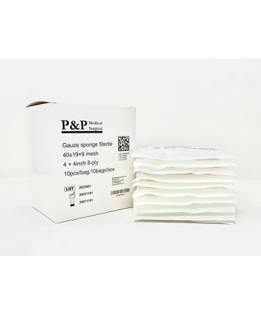 Gauze Surgical Sponges 4x4 Sterile Cotton 8-Ply - High Grade Quality Pads | Box of 200 - All Purpose Class I(a - Buy Online on GoSupps.com