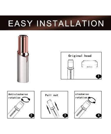 Flawless Women Lip, Chin & Cheeks Hair Remover Replacement Heads - 18K Gold-Plated Rose Gold (4 Count) - Buy Online on GoSupps.com