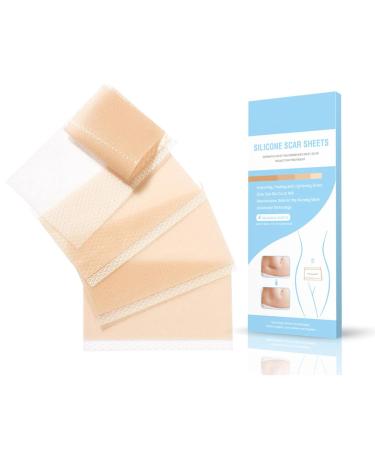 FONCBIEN Silicone Scar Sheets 4 PCS 5.91" x 1.57" Silicone Scar Tape Reusable Scar Away Silicone Scar Sheets