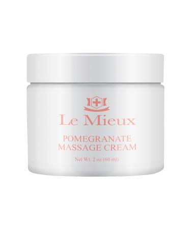 Le Mieux Pomegranate Massage Cream - Aromatic Moisturizing Neck & Face Massage Cream with Algae  Hyaluronic Acid & Botanical Oils  No Parabens or Sulfates (2 oz / 60 ml)
