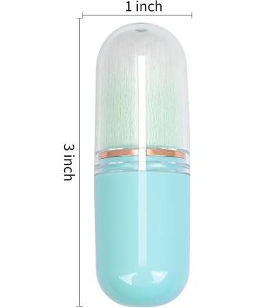 Retractable Kabuki Brush Travel Makeup Brush Cute Capsule-shape Blush Brush Foundation Brush Suitable for Liquid Foundation Pressed Powder Contour Cream Blue - Buy Online on GoSupps.com