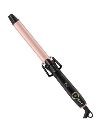 1 Inch Curling Iron with Clipped Tourmaline Ceramic Barrel Professional 1 Inch Hair Curler up to 450 F Dual Voltage for Traveling 60 Mins Auto Off Suit for Different (Rose Gold 1 inch) 1 inch Rose Gold