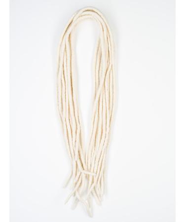DreadLab - Double Ended Felted Merino Wool Dreadlocks (24"/ 60cm) (White Wool #2)