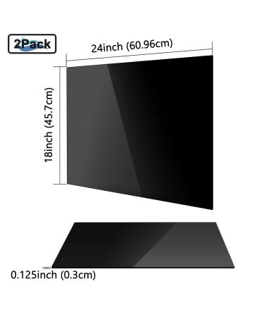 Acrylic Plexiglass Sheets 18 x 24 x 1/8 Cranviech 2 Pack Black Cast Acrylic Sheets Glass Alternative for Sign DIY Display Projects Photo Frame Craft Handcraft Painting 18 x 24 x 1/8 Black 2 - Buy Online on GoSupps.com