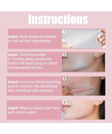 Hair Identifier Spray For Face Shaving Hair Identifying Spray Face Hair Identifier Spray Skin Dermaplaning Spray for Face Refreshing Hair Removal (1PCS spray + 4PCS razor) - Buy Online on GoSupps.com