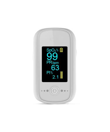 Pulse Oximeter Fingertip, SmileCare Oxygen Meter Finger Pulse Oximeter Blood Oxygen Saturation with Pulse Monitor Included Batteries, Accurate Fast Spo2 Reading for Adult