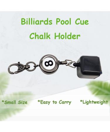 Diyeeni Portable Billiards Pool Cue Chalk Holder - Retractable Cord, Key Ring - Pool Cue Case Accessory - Buy Online on GoSupps.com