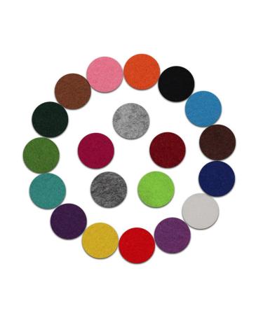 200 Pieces Car Diffuser Aromatherapy Diffuser Necklace Replacement Pads Replacement Felt Pads Essential Oil Diffuser Locket Necklace Refill Pads Multi-Color (22.5mm Diameter)