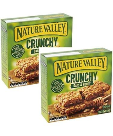 Nature Valley Crunchy Crunchy Mueslirliegel 100% flakes oats and honey without color and preservatives of course lactose -free for vegetarians - 2 x 210 grams (20 bars) - Buy Online on GoSupps.com