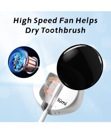 Portable Rechargeable Toothbrush Sanitizer & Holder - Fits All Sizes, Wall Mounted, Rotating Door, White - Buy Online on GoSupps.com