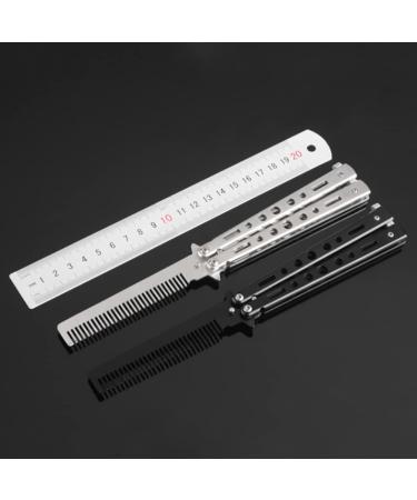 Afro Comb Stainless Steel Cutter Practice Training Cutter Folding Cutter For Outdoor Camping Dull Tool Comb Barber Comb(White) - Buy Online on GoSupps.com