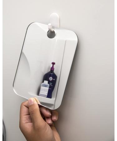 Shave Well Anti-Fog Shower Mirror - Fogless Bathroom Shaving Mirror for Men and Women | Removable Adhesive Hook | Frameless & Portable - Ideal for Travel, Camping, Gym - Unbreakable - Buy Online on GoSupps.com