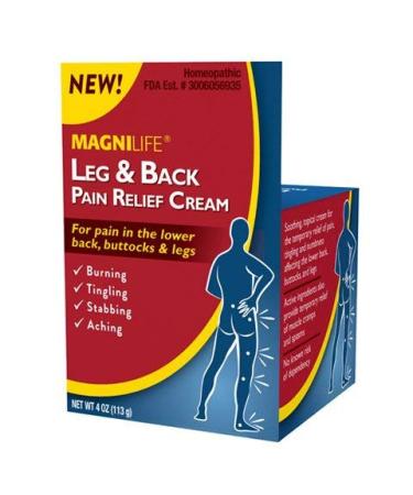 MagniLife Leg & Back Pain Relief Cream, Fast-Acting Sciatica Pain Relief, Naturally Soothe Burning, Tingling and Stabbing Pains with Aloe and Calendula - 4oz aloe ,calendulla 4 Ounce (Pack of 1)