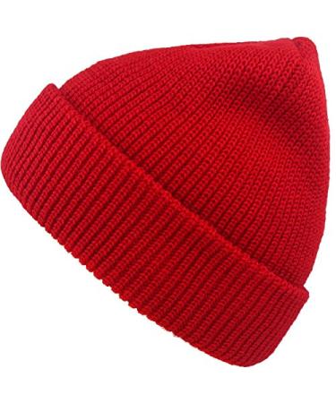 MaxNova Slouchy Beanie Hats Winter Knitted Caps Soft Warm Ski Hat Unisex Red