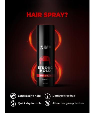 Strong Hold Hair Spray 135 ml | Hair Spray for Men | Hair Styling Spray | Hair Setting Spray | Hair Fixing Spray | Strong Hold | Shine White - Buy Online on GoSupps.com