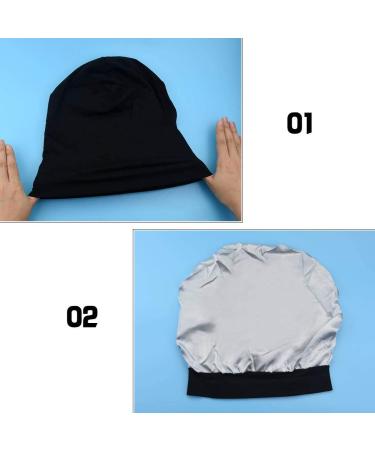 Satin Lined Sleep Cap for Women - Black Pink Grey | Cotton Hair Sleeping Hat - Buy Online on GoSupps.com