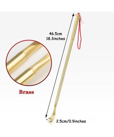 Brass Back Scratcher - Durable 46.5 Rod for Effective Itching Relief | Gold Color | Ideal for Seniors - Buy Online on GoSupps.com