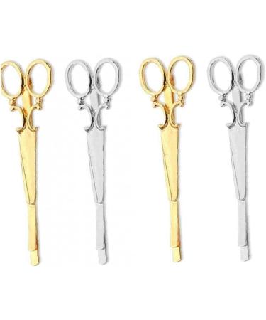 4 Pieces Scissors Shape Hair Clips - Elegant Barrettes & Hair Accessories for Women - Fashionable Hair Styling - Buy Online on GoSupps.com