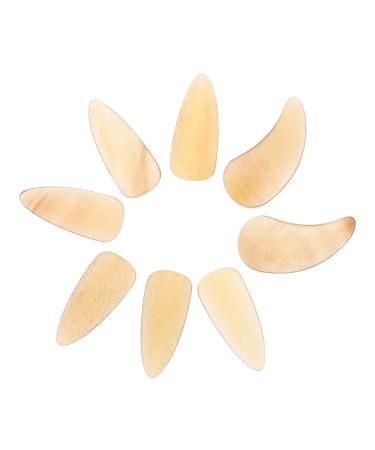 8 Pcs Guzheng nail pieces guitar picks for kids guitar nail picks Fingertip Protection Covers guitar thumb picks Guzheng Nail Covers kid stuff advanced protective cover child horns 3X1.2X0.1CM Light Yellow