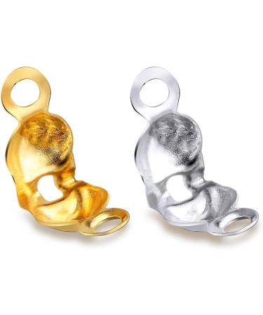 Newbested 1400 PCS Metal Bead Tips Knot Covers for Jewelry Making Craft DIY - Gold and Silver - Buy Online on GoSupps.com
