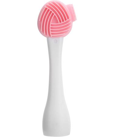 Food Grade Silica Gel Deep Cleansing Face Brush Silicone Face Brush for Facial (Pink and White Single Head) - Buy Online on GoSupps.com