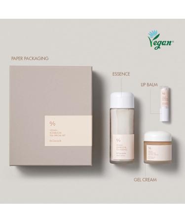 Leegeehaam Dr.Ceuracle Vegan Kombucha Tea Special Set - Korean Hydrating & Nourishing Skincare Gift Set | Essence Gel Cream & Lip Balm - Buy Online on GoSupps.com