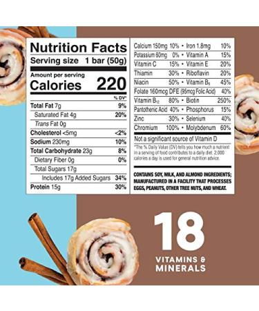 ZonePerfect Cinnamon Roll Protein Bars - 36 Count | 15g Protein | 18 Vitamins & Minerals | Nutritious Snack Bar - Buy Online on GoSupps.com