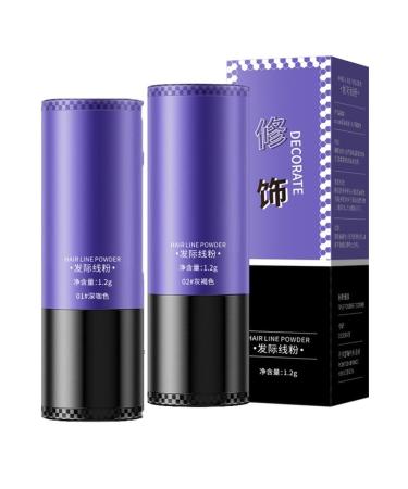 Hairline Powder Stick Compact Portable And Designed For On-the-go Convenience It's Your Beauty Secret In A Pocket-sized Package.(Dark Brown+Gray Brown)