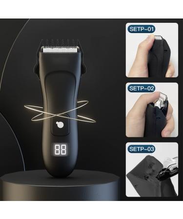Men's Quiet Groin Hair Trimmer | USB Rechargeable Body Grooming Shaver for Ultimate Male Hygiene - Waterproof & LED Display - Buy Online on GoSupps.com