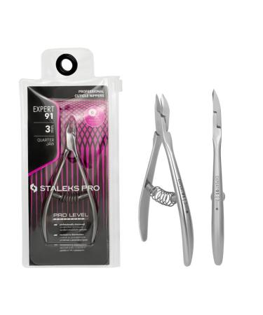 STALEKS PRO by Natury Nails Professional Cuticle Nippers 3mm Stainless Steel Expert (NE-91-3)