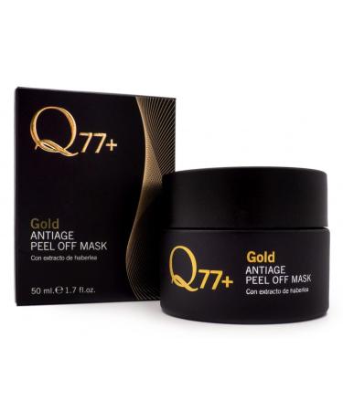 Q77+ - Face Mask - Gold Peel Off Mask - Eliminates toxins and imperfections - Firming and moisturizing effect - With Gold particles and Hyaluronic Acid - 50 ml