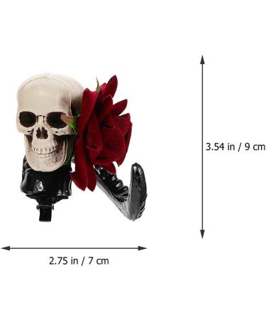 LALAFINA 1 Pair Sheep Horn Hair Clips Skull Rose Flower Hairpin Skeleton Flower Hair Clip Gothic Devil Horn Barrettes for Halloween Cosplay Photograph Props - Buy Online on GoSupps.com