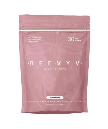 REEVYV Fast-Acting Melatonin Sleep Strips 5mg Melatonin Strips Chamomile Extract Vitamin B6 5X Faster Absorption Zero Sugar Gluten-Free Non-GMO Sleep Aids for Adults