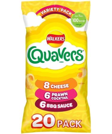 Walkers Quavers Variety Snacks 20X16g Walkers Crips Under 100 Calories 20 Flavors Cheese Prawn Cocktail BBQ Sauce Potato Snack - Buy Online on GoSupps.com