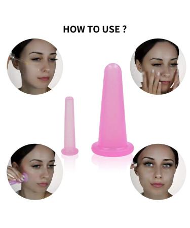 KRISMYA 4 Pcs Facial Cupping Set - Silicone Massage Cups for Face, Neck, Back & Eyes | Anti-aging Beauty Tool for Body Facial Care - Pink - Buy Online on GoSupps.com
