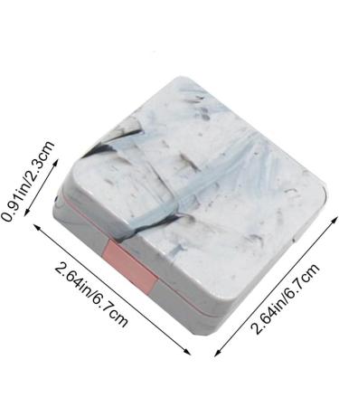 Feisidunwsf Marble Contact Lens Case - Portable Mini Holder with Mirror for Travel & Outdoor Activities - Buy Online on GoSupps.com