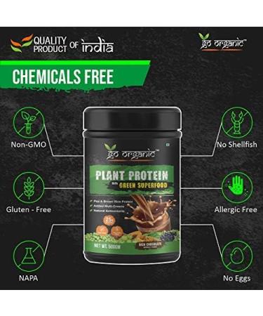 Kavir Vegan Plant Protein Herbs Antioxidants Digestive Enzymes (Natural Chocolate Flavor) Green 500 g - Buy Online on GoSupps.com