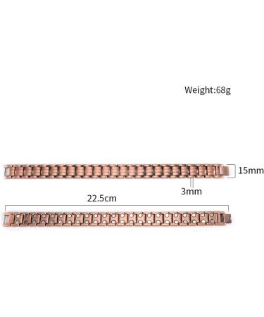 Men's Adjustable Copper Bracelet with Magnets - Pain Relief for Arthritis Carpal Tunnel Migraines & Tennis Elbow - Buy Online on GoSupps.com