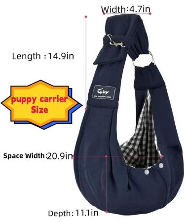 Cuby Adjustable Pet Carrier Sling for Small Dogs & Cats Travel Bag with Double Ring Shoulder Strap (Blue) - Compact & Convenient - Buy Online on GoSupps.com