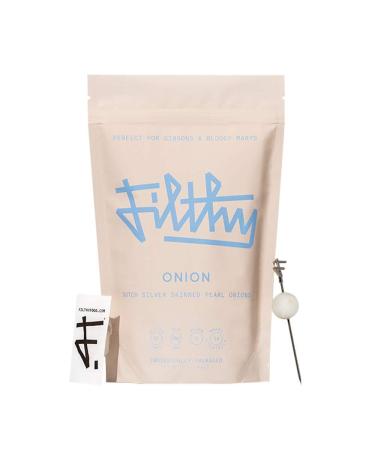 Filthy Onions - Premium Cocktail Garnish - Non-GMO, Vegan & Gluten Free - 24 Individually Wrapped Pearl Onions Skinned Cocktail Onion Singles - 24 Onions