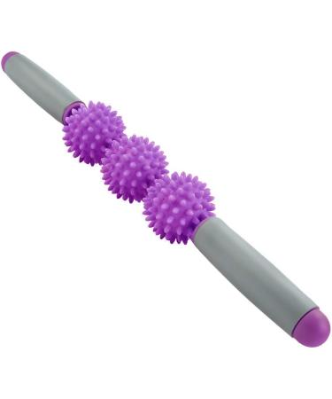 Yoga Stick & Muscle Scooter for Cellulite Relief | Spiky Ball Massage Tool for Back Arms and Legs | Purple Fascia Roller for Muscle Relaxation & Exercise - Buy Online on GoSupps.com