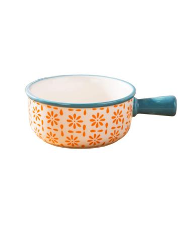Soup Bowl Ceramic with Handle Japanese-Style Hand Painted Glaze Tableware Salad Noodles Kitchenware