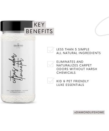 Diamond Life Citrus Lemon & Eucalyptus Natural Carpet & Upholstery Freshener - Odor Eliminator for Homes with Kids & Pets - Buy Online on GoSupps.com