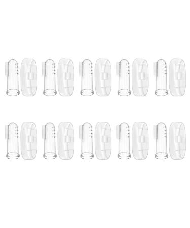 NUOBESTY 10 Sets Finger Brush Finger cot Baby Pacifier Soft Tongue cat Finger Toothbrush Travel Toys for Kids Silicone Baby Finger Toothbrush Cleaning Brush Child Thumb