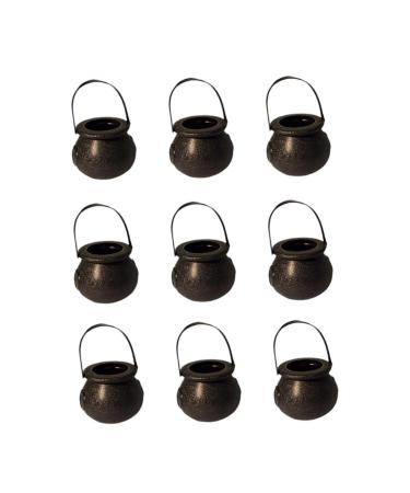 OFFSCH 9 Pcs Large Cooking Pot Halloween Candy Holder Mini Halloween Pumpkin Bucket Black Halloween Candy Bowl Halloween Candy Stands Cauldron Halloween Pendants Decorations Props Skull