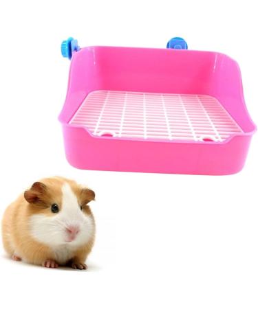 Angoily Toilet Pan Tray Rabbit Corner Toilet Guinea Pig Litter Pan Ferret Potty Trainer Square Big Rabbit medium Pink - Buy Online on GoSupps.com